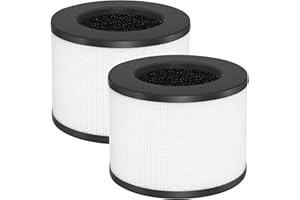 2 Pack Tolife TZ-K1 Air Purifier Replacement Filter, Compatible MK01 MK06 Air Purifiers, 3-in-1 H13 HEPA Filter Replacement for Smoke Pollen Dander, WhiteC