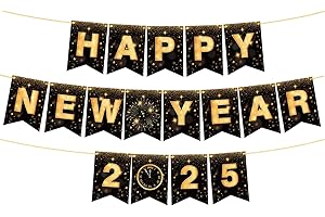YQUQWN Happy New Year Banner 2025 No DIY New Years Eve Party Supplies 2025 Happy New Year 2025 Sign for New Years Decorations New Years Backdrop New Years Eve Decorations Happy New Year Decorations