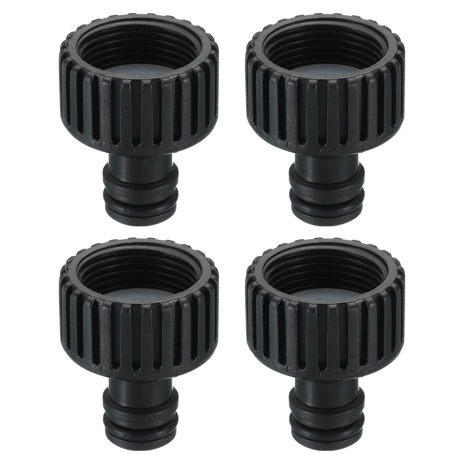 PATIKIL G3/4 Plastic Garden Connector Hose Fitting, 4 Pack Female Thread Garden Hose Hose Quick Connector Adapter for Gardening Drip, Black