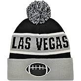 Miodoem City Beanie Knit Hat with Pom Winter Cuffed Cap Sport Fans Gift for Men Women