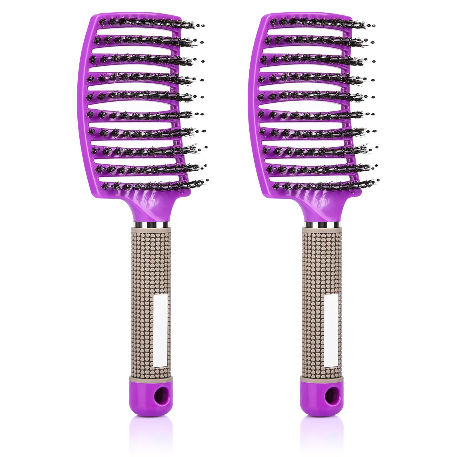 Wet Brush, 2PCS Hair Brush for women Anti Tangle Detangle, Wet & Dry Spiral Hairbrush for Women Glide Through Tangles (purple)