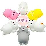 6 Pcs Cat Mochi Squishy Toys for Kids Party