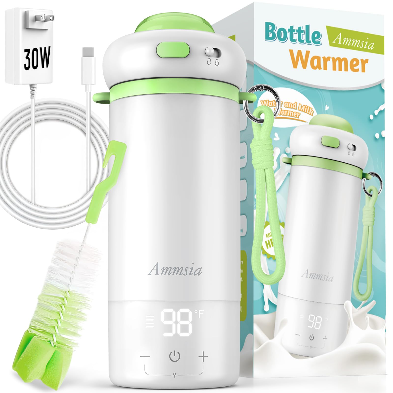 Photo 1 of Portable Bottle Warmer for Travel – Fastest Heating & Charging & Long Battery Life, Fits Global 100-240V, Sterilization & Water Quality Test Mode, 17Oz Baby Milk Warmer for Breastmilk, Formula, Water