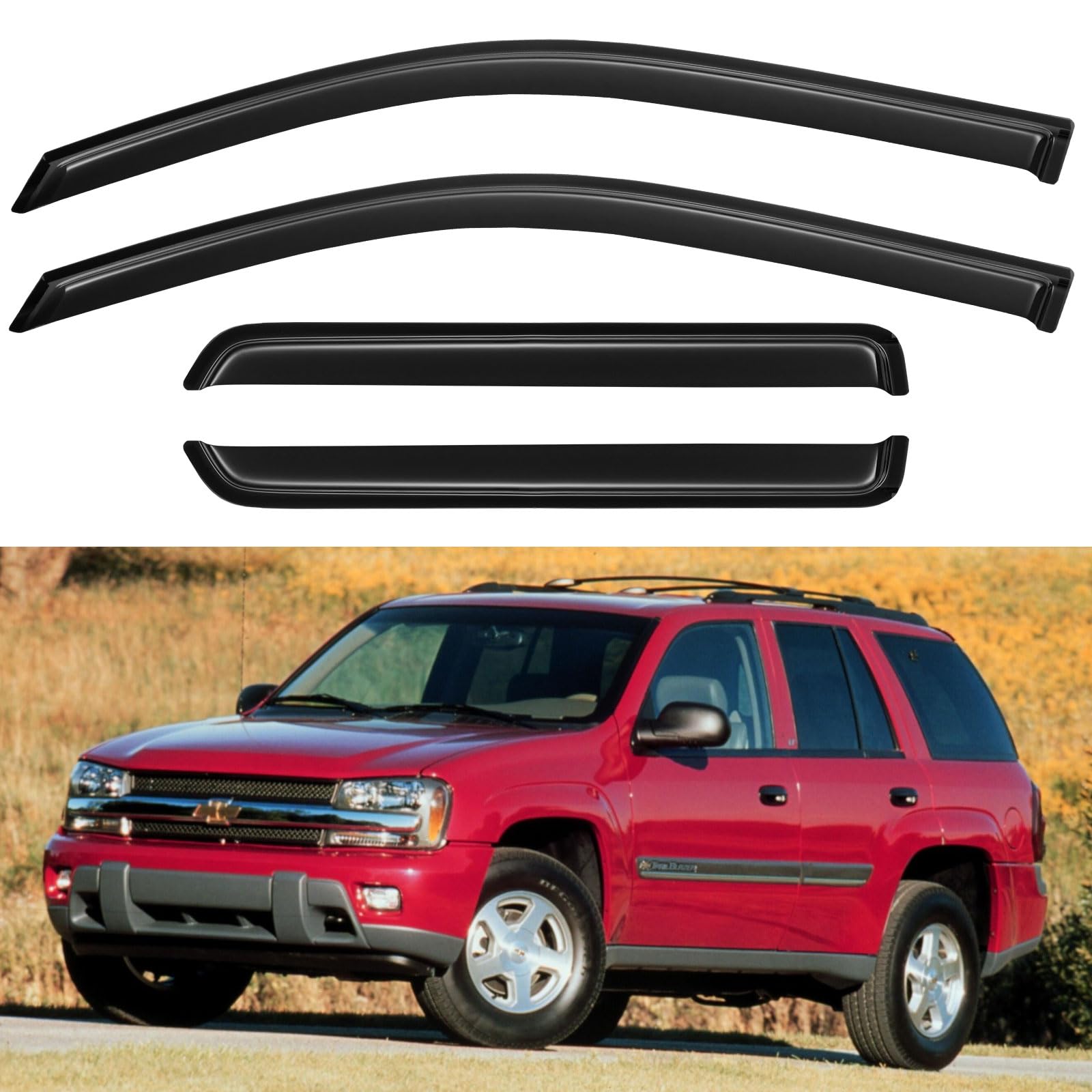 Window Visors Rain Guards for 2002-2009 Chevy