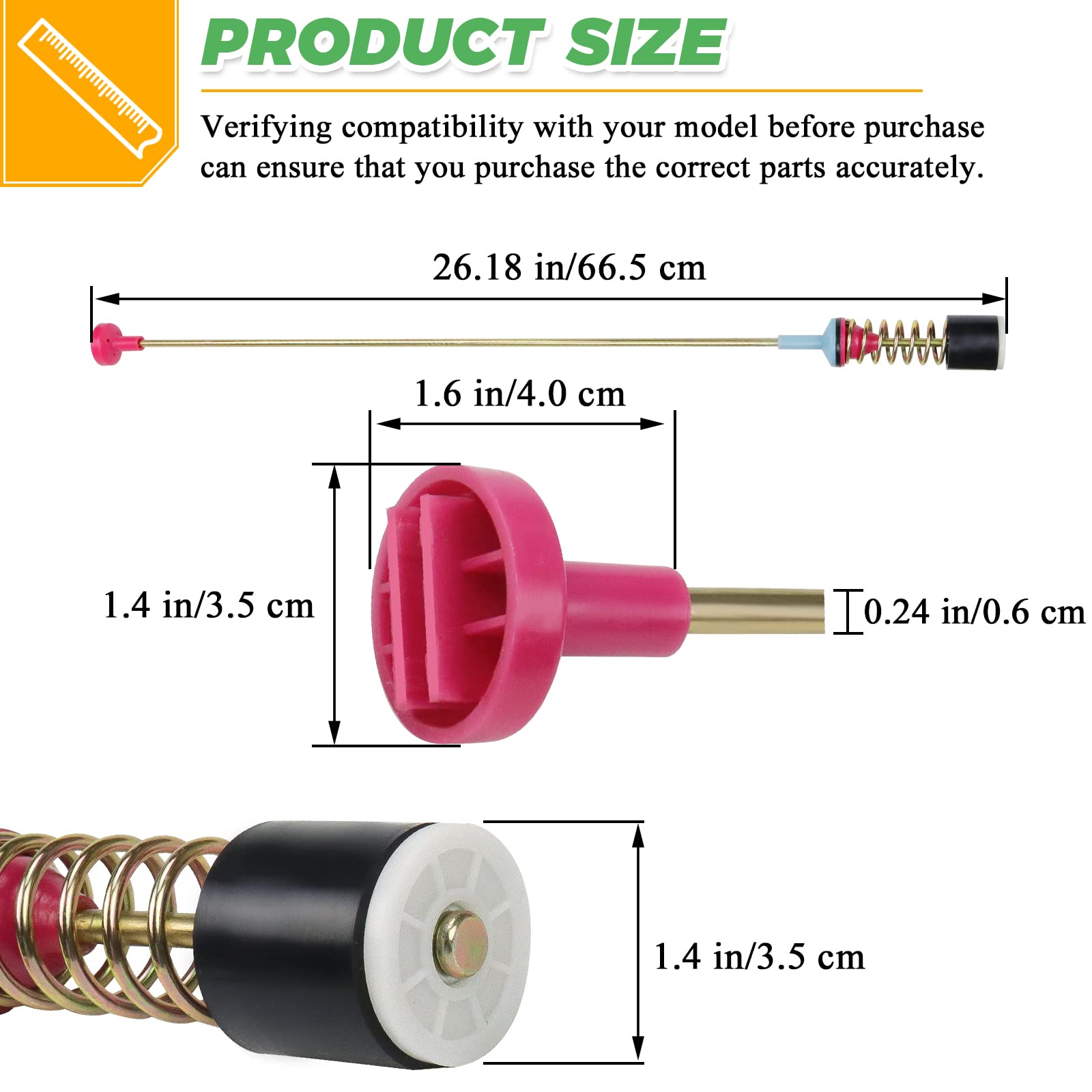 WA50R5200AW/US WA50R5400AV/US WA45N3050AW/A4 WA45T3200AW/A4 WA5451ANW/XAA DC97-05280W Washer Suspension Rods Fit for Samsung Suspension Rods wa45h7200aw/a2 wa456drhdsu/aa wa45h7000aw/02 by Techecook