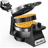 Waffle Maker, 1400W Belgian Waffle Maker, Double Waffle Iron 180&deg; Flip, 8 Slices, Rotating &amp; Nonstick Plates, Removable Drip Tray Easy to Clean, Locking Buckle &amp; Cool Touch Handle