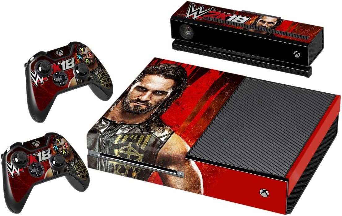Vinyl Decal Protective Skin Cover Sticker for Xbox One Console and 2 Controllers -WWE 2K18