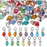 SUPERFINDINGS 90Pcs 15 Colors Faceted Glass Charms Electroplate Glass Beads Bicone Dangle Charms Pendants with Open Jump Rings Charm for Necklace Bracelet Jewelry Making