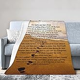 shangtiezao Footprints in The Sand Blanket Positive Poetry Throw Blanket Lightweight Blanket Flannel Blanket for Sofa Couch Bed Super Cozy and Comfy for All Seasons 50"X40"