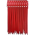 AVG Packaging Supplies Red Plastic Security Seals (16") - Industrial Zip Ties, Shipping Seals with Print Progressive Numbering – for Trucks, Trailers, Cargo, Containers, Luggage (100ct)