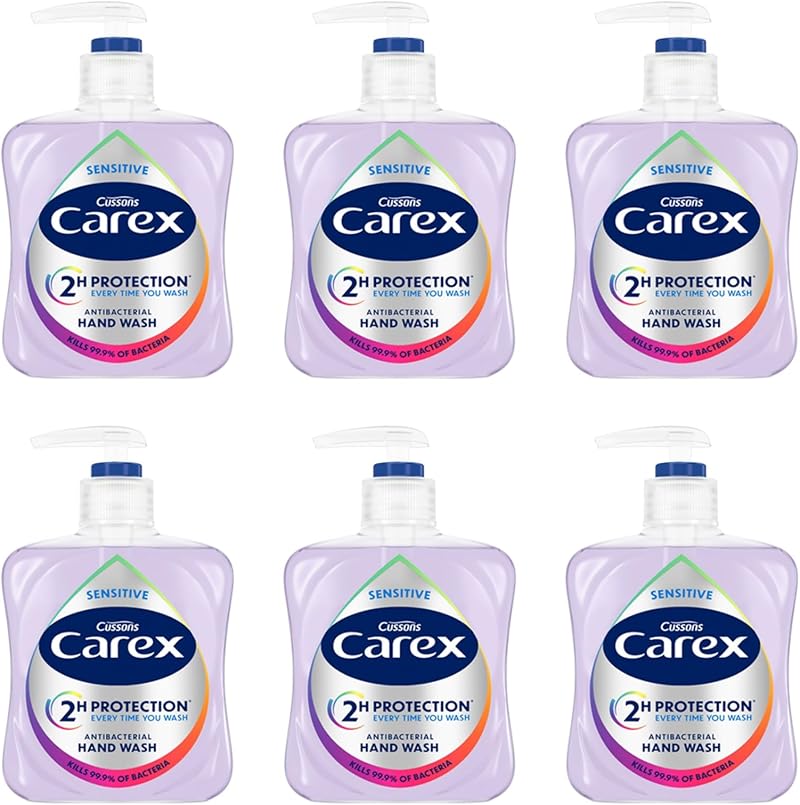 Carex Dermacare Sensitive Antibacterial Hand Wash 6 x 250ml