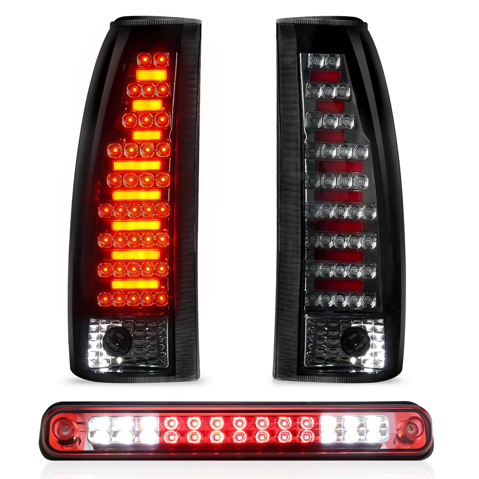 Photo 1 of Tresound Tail Lights + 3rd Third Brake Cargo Lamp for Chevy & GMC C1500 K1500 1988-1999 & C2500 C3500 K2500 K3500 1988-2000, for Blazer 1992-1994, for Silverado 1994-1998, Rear LED Taillight Assembly