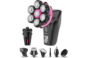 GLLAVA Head Shavers for Bald Men, 5 in 1 Magnetic Electric Razor Grooming Kit, 7D Head Shaver with LED Display