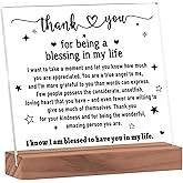 Thank You Gifts for Women Men, Thank You for Being A Blessing in My Life Acrylic Sign, Appreciation Thankful Thanksgiving Gifts for Home Office Desk Decor