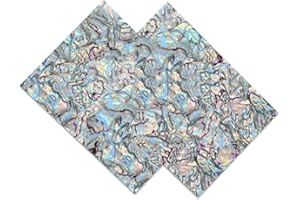 EXASININE 2Pcs Abalone Shell Sticker (300mm X 200mm) Abalone Sheets Veneer Imitation Abalone Hand Stickers for Craft Handmade Decoration with Backside Tape(E)