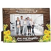 Funny Gifts for Coworkers Wooden Picture Frame - Goodbye and Farewell Gift for Friends - Desk Office Frame 'Chance Made Us Coworkers' - 4x6 - Jk0248