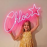 FIWECO Custom Neon Sign Customizable LED Light for Wall Decor, Personalized Neon Sign for Bedoom Birthday Party Girl Boy Gift Name Logo Light up Sign Bar Home Business Shop
