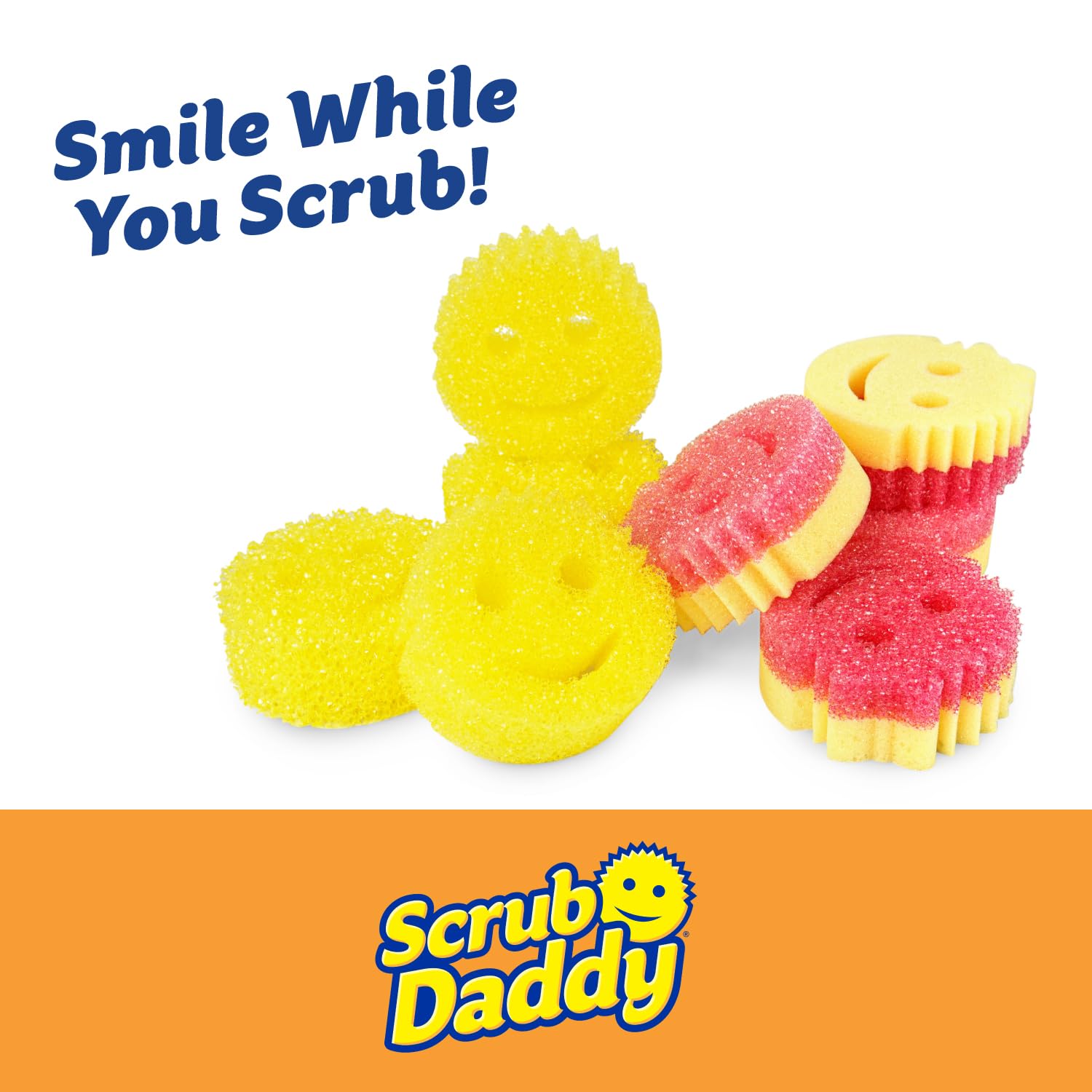 Scrub Daddy 4 Scrub Daddy Sponges & 4 Scrub Mommy Kitchen Sponges - Scratch-Free for Dishes & Multipurpose Cleaning - BPA Free & Made with Polymer Foam - Stain & Odor Resistant (8 Pack)