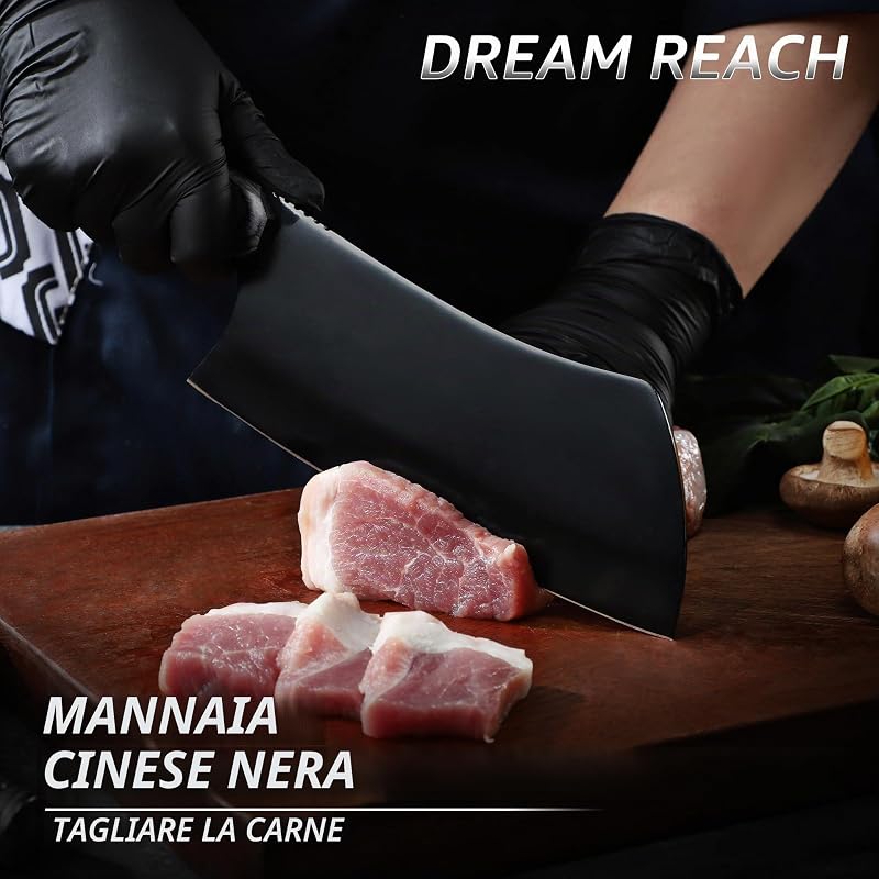Coltello da Cucina, Coltello da Chef Professionale Adatto per Tagliare Carne, Pesce, Verdura e Frutta, Acciaio Inossidabile ad Alto Tenore di Carbonio, Manico in Legno Ergonomico