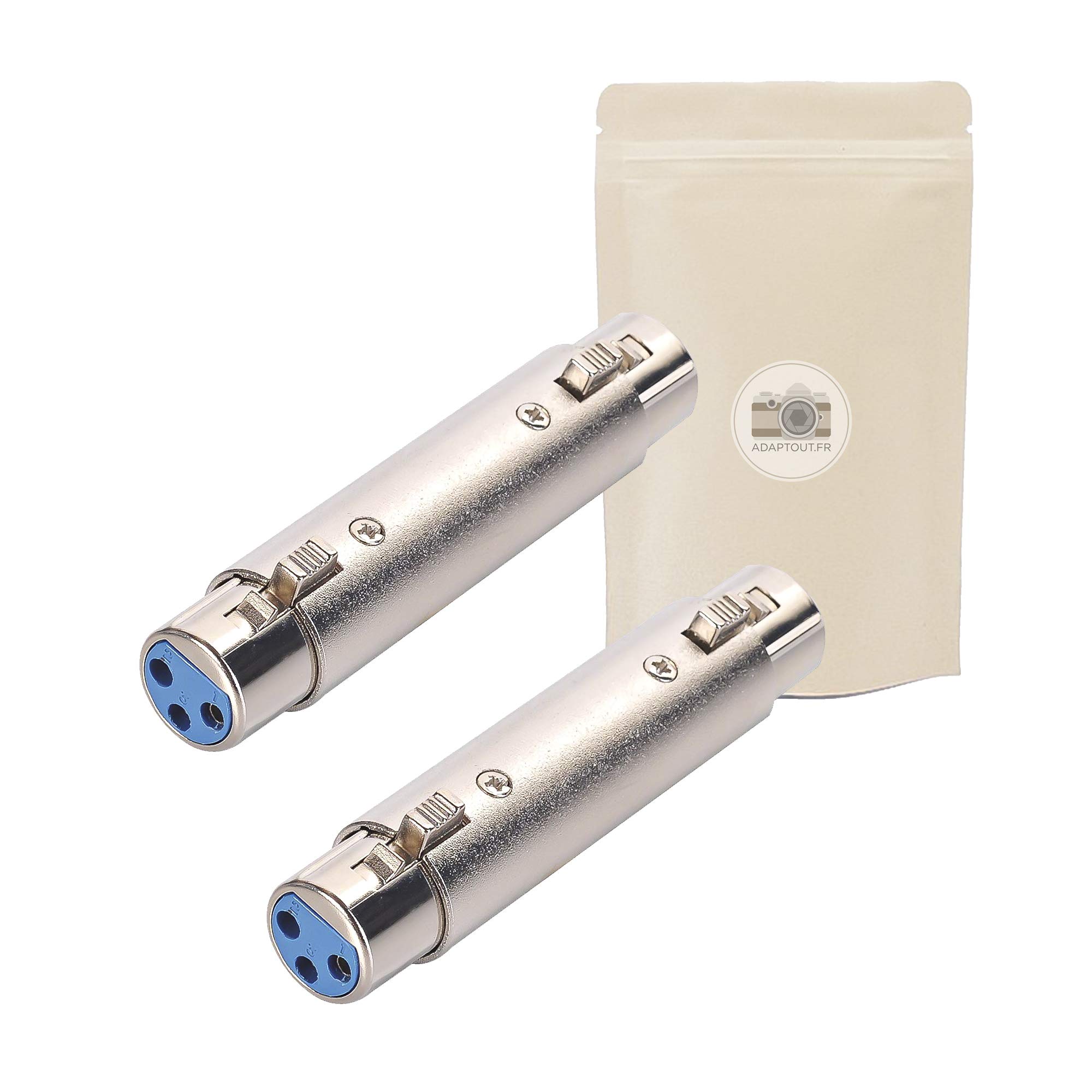 2x Coupler 3-Pin XLR socket XLR Female to XLR Female coupler