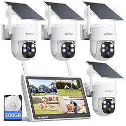 VORGUT Solar Security Camera System, 10" LCD