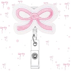Wavwavw 1 Pcs Pink Bow Badge Reel Coquette