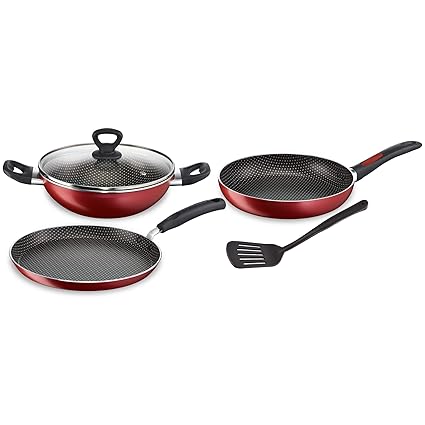 Tefal Simply Chef 5 Piece Non-Stick cookware Set (Rio Red)