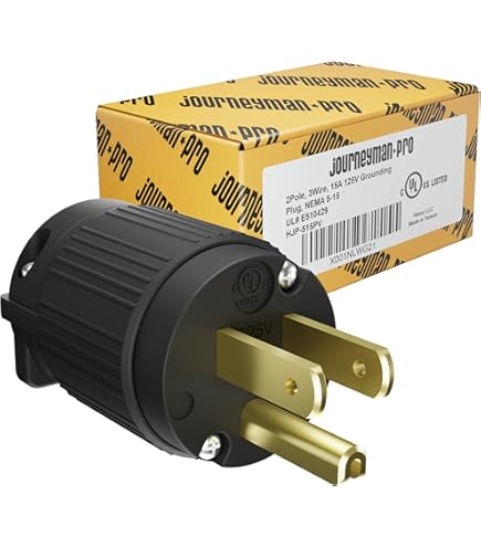 Amazon.com: HUBBELL HBL5865VY AC Plug NEMA 1-15 Male Valise Yellow