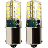 HQRP 2-Pack 1156 Ultra Bright LED Bulbs Cool White compatible with John Deere JD AD2062R Parts Replacement LA115 D130 CS &amp; CX Gator D110 GT235 L130 s240 X300 LT155 LA130 318 316 L110 GT245