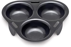 HIC KITCHEN HIC Harold Import Co. 43133 HIC Non-Stick 3-Egg Poacher Insert, PFOA and BPA Free Black, 15"