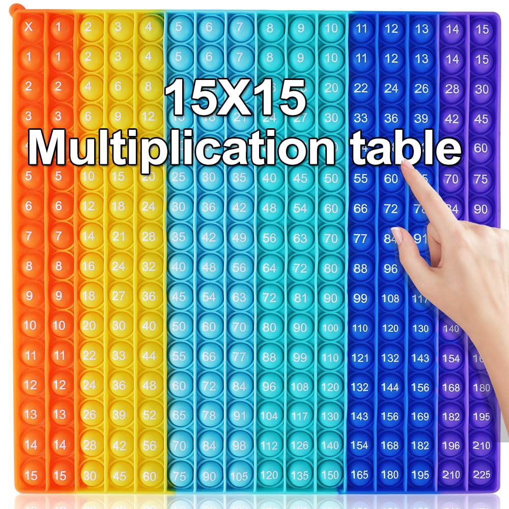 Photo 1 of Rainbow Math Multiplication Game Toy - Push P0PP Restless Toy Bubble Game for Learning Multiplication Calculation Operations [15x15 Table]
