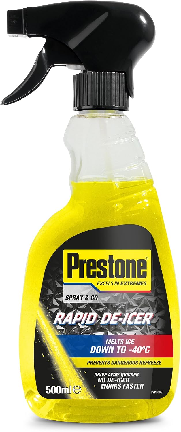 Prestone De-Icer, Anti Freeze Spray for Car Window Fast Acting De-Icer Spray for Car Fastest De-Icer