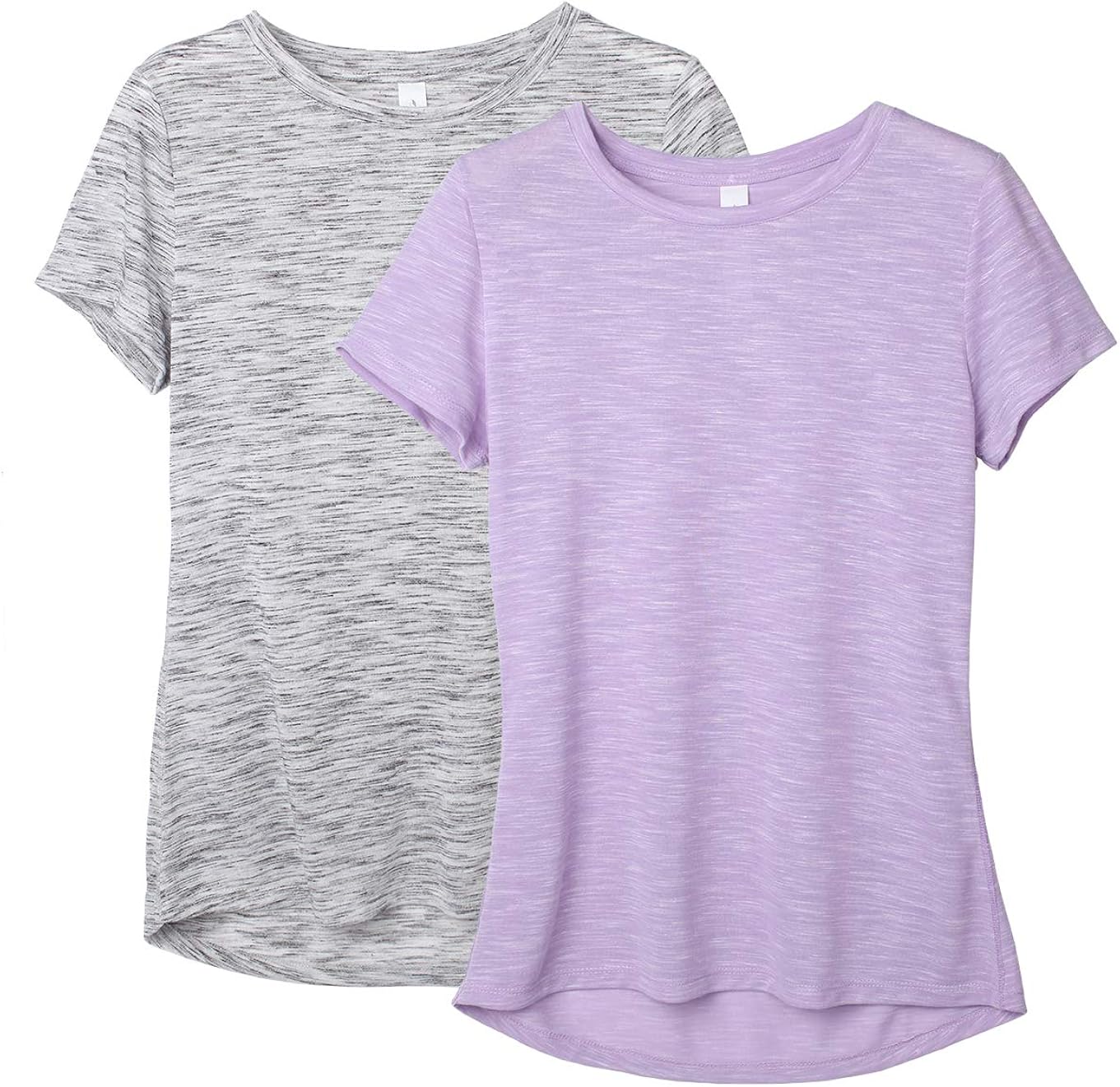 icyzone Workout Shirts for Women - Yoga Tops Gym Clothes Running Exercise Athletic T-Shirts for Women(Pack of 2) at  Women’s Clothing store