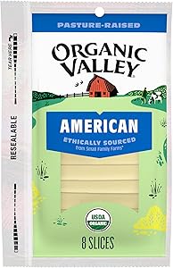 Organic Valley Premium Organic American Cheese Slices — Pasture Raised, No Added Hormones — 8 Slices ​(6 Oz)