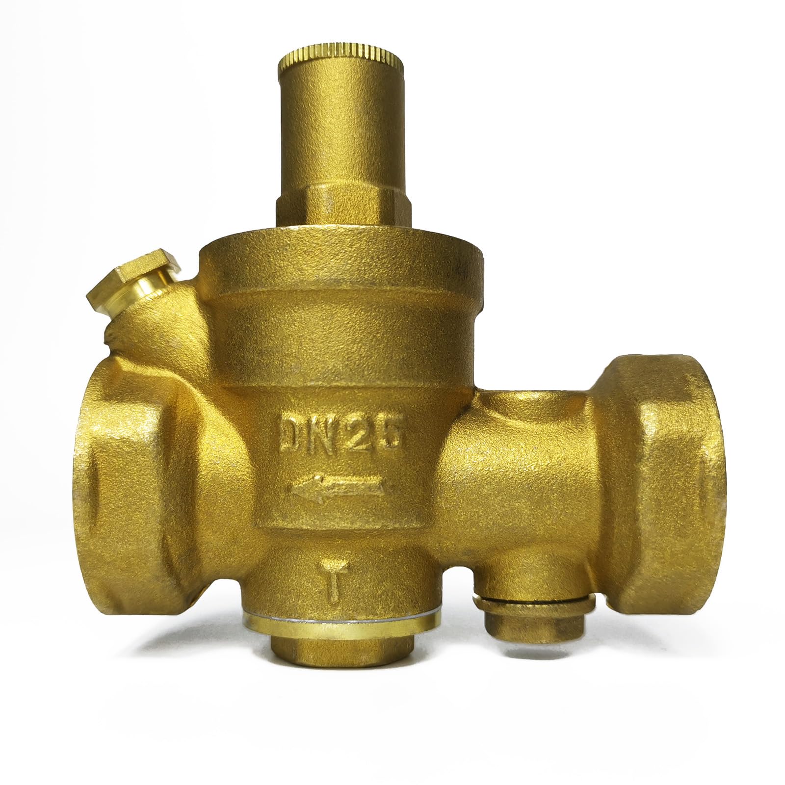Photo 1 of LECLOC DN25 Heavy Duty Water Pressure Reducing Valve, 1 Inch NPT Female Connection, Premium Thickened Brass Body, Built-in Removable Strainer, Packaged with Pressure Gauge and Pressure Regulator Tool