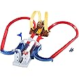 Hot Wheels Mario Kart Bowser’s Castle Chaos Modular Track with Side by Side Racing Lap Flags and Bowser Figure Connects to Other Sets Gift idea for Ages 3 Years and Older