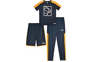 Hind Boys Clothing Set 3-Piece T-Shirt, Jogger Pants & Shorts Comfortable Activewear for Boys Sizes 5-12