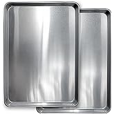 Commercial Quality Cookie Sheet Pan - 2 Pack Aluminum Half Sheet Baking Pan by Saffron & Sage Home Living - This 18x13 Baking