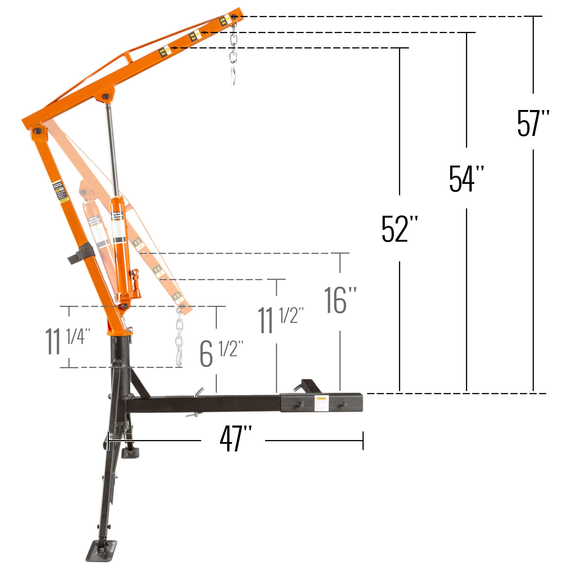 Apex Hydraulic HitchMount Pickup Truck 1,000 lb Jib Crane Buy Online