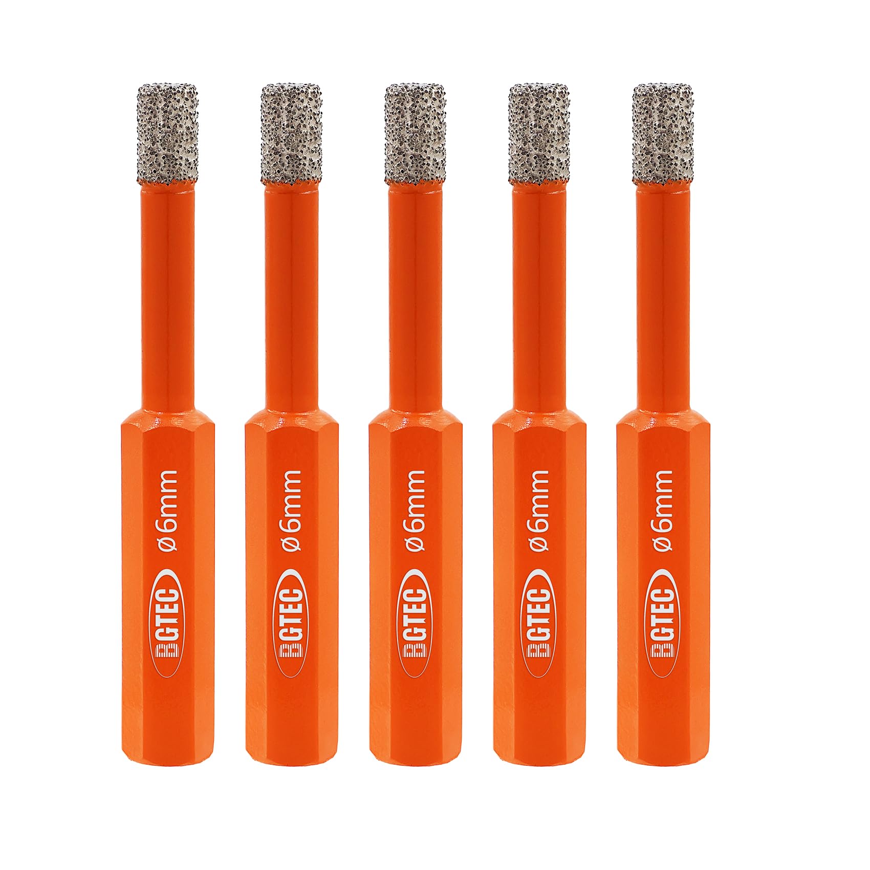 BGTEC Dry Diamond Core Drill Bits-5pcs 6mm Tile Drill Bits with Hex Shank for Granite Marble Porcelain Tile Ceramic Marsonry — image 1