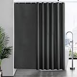 Furlinic Extra Wide Shower Curtain 244x200cm with 16 Hooks Polyester Dark Grey