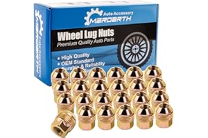 Pack of 24, 14x1.5mm 14x1.5 Thread OEM Style Lug Nuts 1.20" Long Yellow Zinc 7/8" Hex Replacement for 1999 Silverado Sierra, 