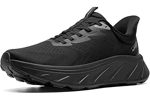 ALLSWIFIT Men's Slip On Stability Walking Running Shoes Hands Free Tennis Non-Slip Comfortable Workout Gym Breathable Lightweight StediBase Fashion Sneakers