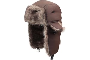 ONWAY Trapper Hat Winter Hats for Women Men with Faux Fur Ear Flaps