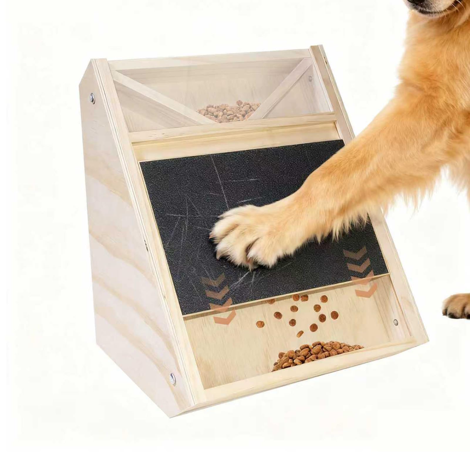 Photo 1 of Dog Scratch Pad for Nails: Quiet Dog Scratch Board with Treats, Easy Change Dog Nail Board with 2Pcs Removable Stand, Interactive Paw Nail Scratcher & Slow Feeder Toy (Natural Pine)
