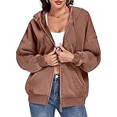WOWULOVELY Womens and Mens Zip Up Hoodies Acid Wash Long Sleeve Oversized Sweatshirts Distressed Fleece Jacket with Pockets