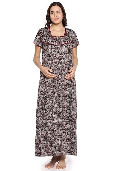 Womens Multi Printed Maternity Nightdress