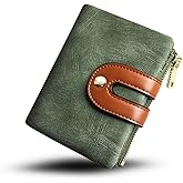 YOTOO TOPKULL Womens Wallets Bifold Leather Small Wallets for Women Mini Rfid Thin Billfolds Ladies Wallets Slim Compact with Zipper Coin Pocket (green)