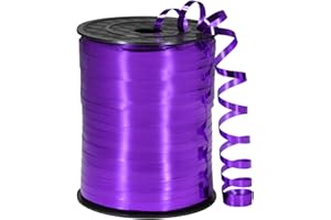 OMISELIO Purple Ribbon, 500 Yard Dark Purple Curling Ribbon, Metallic Shiny Curling Ribbon for Gift Wrapping, Balloon Ribbon, Balloon String, Curly Ribbon for Halloween, Mardi Gras, Mermaid Party