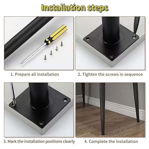 LIANJINGDENG 28 INCH ADJUSTABLE METAL TABLE LEGS, HEAVY DUTY OFFICE DESK LEGS, SET OF 4, INDUSTRIAL FURNITURE LEGS FOR DINING TABLE, WORKBENCH, COUNTER HEIGHT